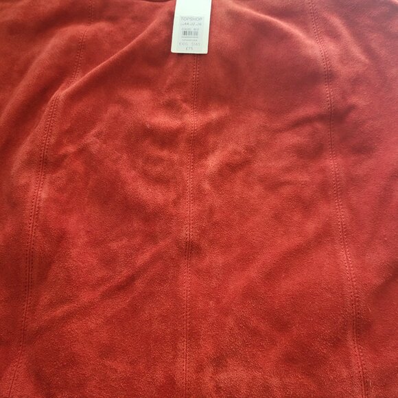 Topshop red orange leather skirt - Picture 4 of 7